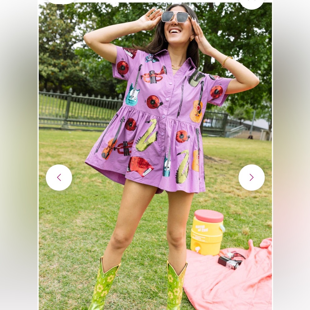 Queen of Sparkles Purple Instrument Romper